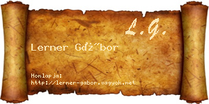 Lerner Gábor névjegykártya